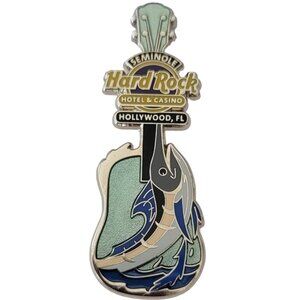 Seminole Hard Rock Cafe Hotel Casino Hollywood FL Swordfish Guitar Pin E701